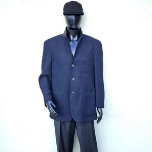 DAVID CHU (ITALY) MENS ELEGANT MORGAN PATCH PURE WOOL LUXURY BLAZER